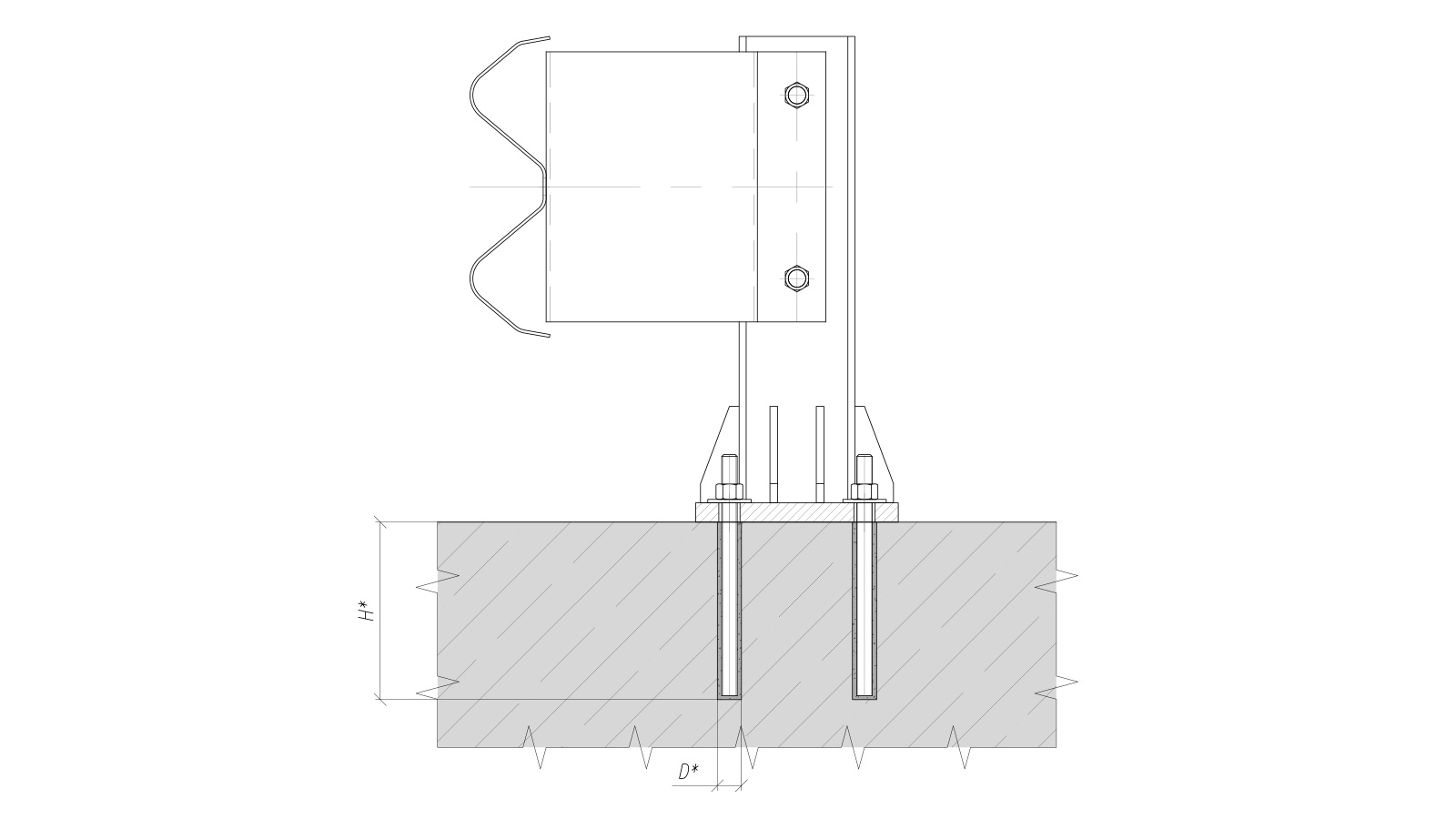 Монтаж стоек дорожного металлического ограждения барьерного типа в условиях отрицательных температур (до -10°С)